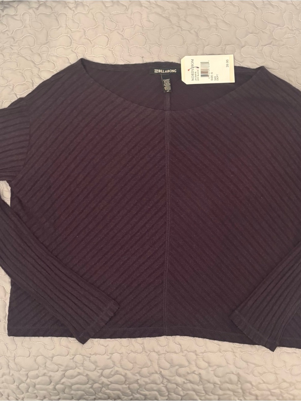 Billabong Long-Sleeve Ribbed Top - Plum Purple